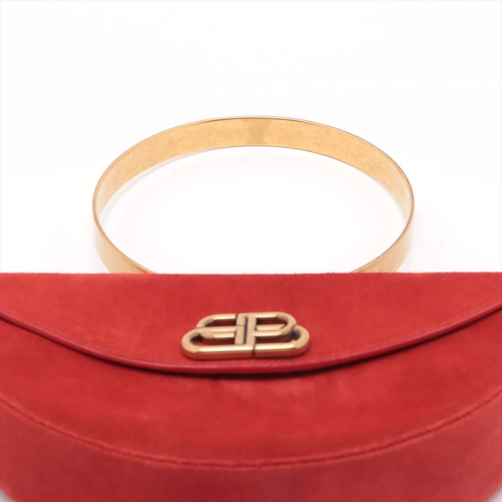 Balenciaga Half Moon Suede Handbag Red - Picture 6 of 8